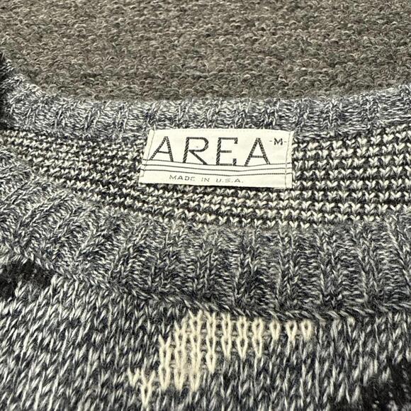 Vintage Abstract Grey Tone Knit Sweater - Picture 4 of 4